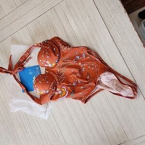 New Cupshe XoXo Floral Sweetheart One Piece XS